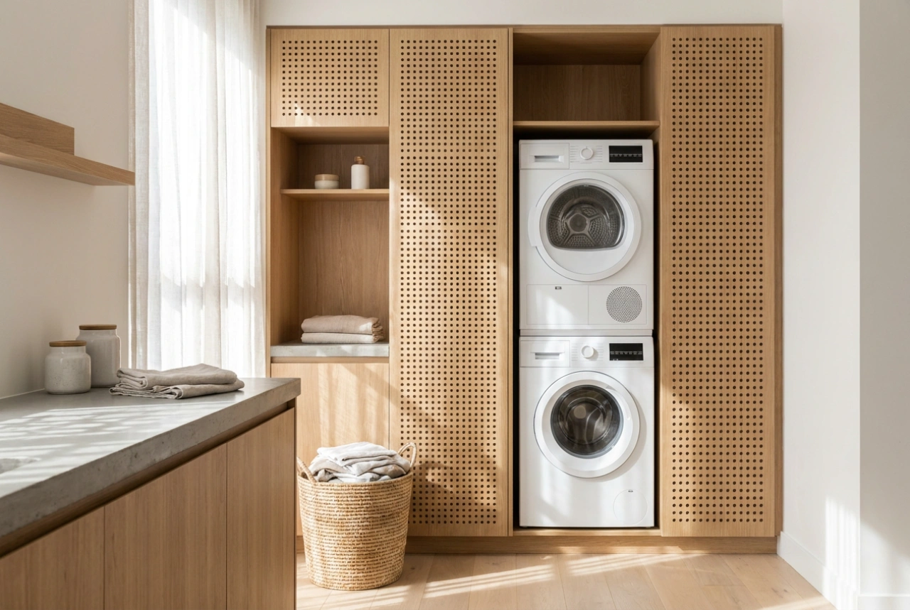 Indbygning af vaskemaskine og tørretumbler med optimal ventilation