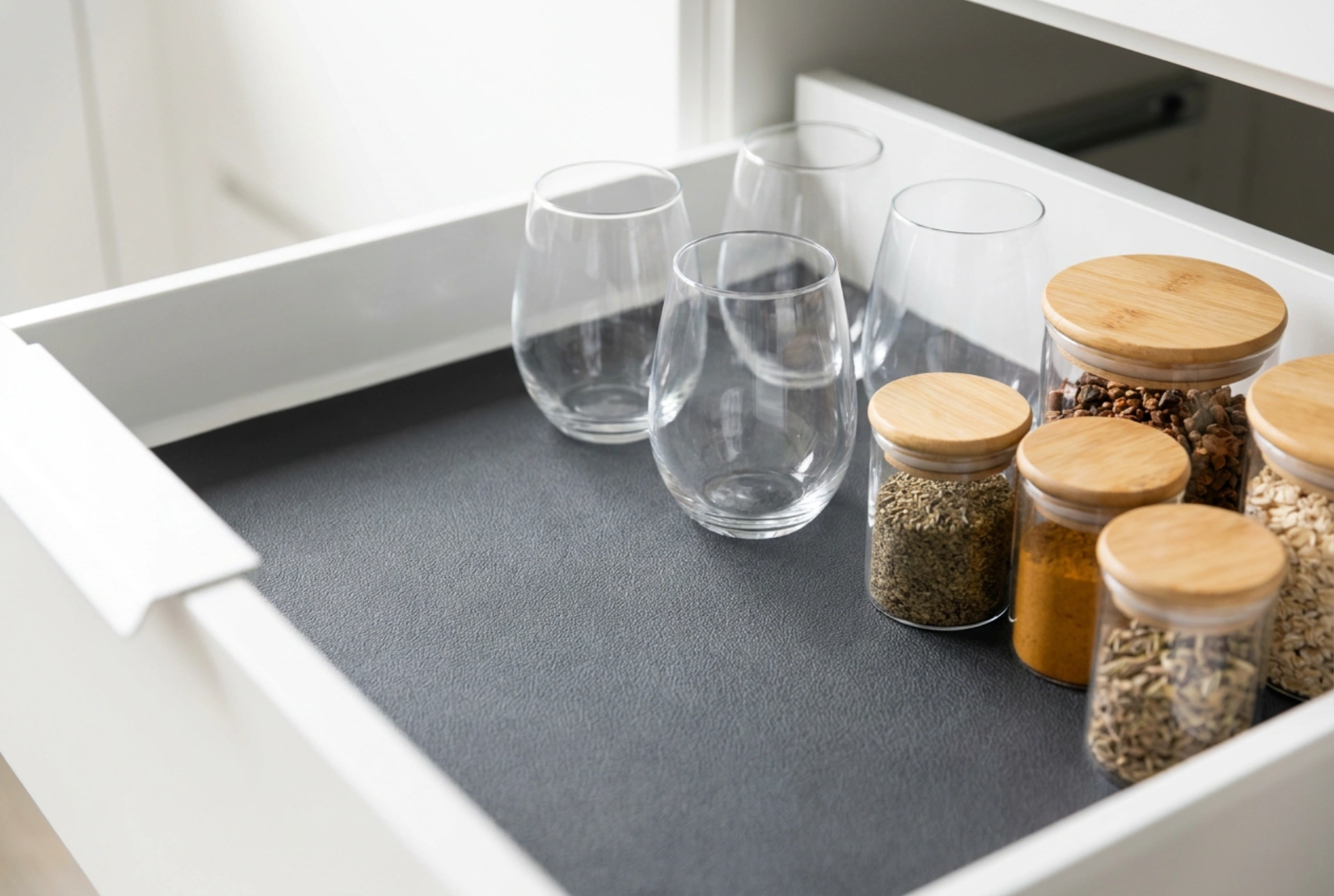Hvordan skridsikre måtter til skabe stabiliserer madvarer og glas