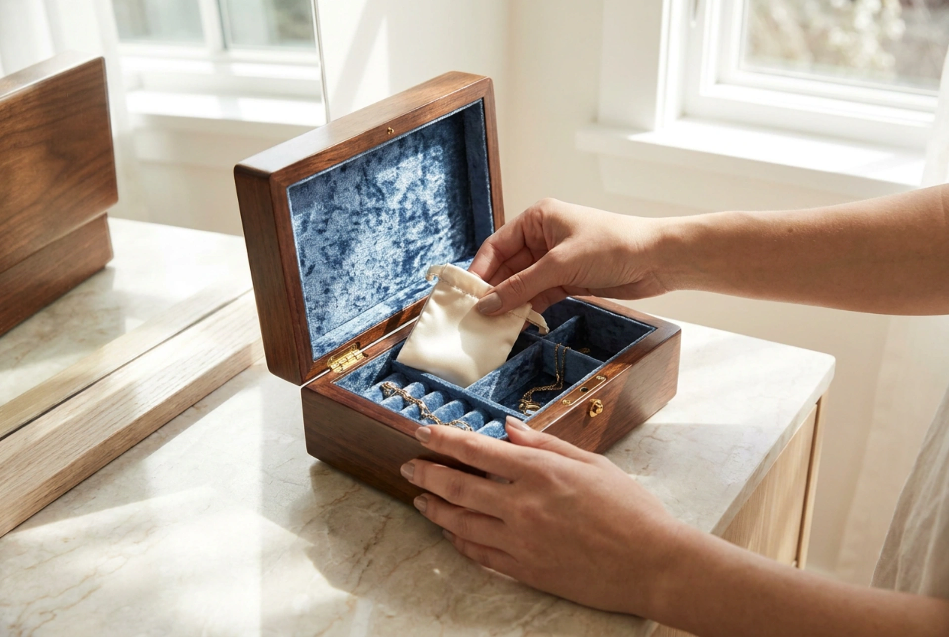 Hvordan du plejer et spilledåseskrin og opbevarer dine smykker sikkert