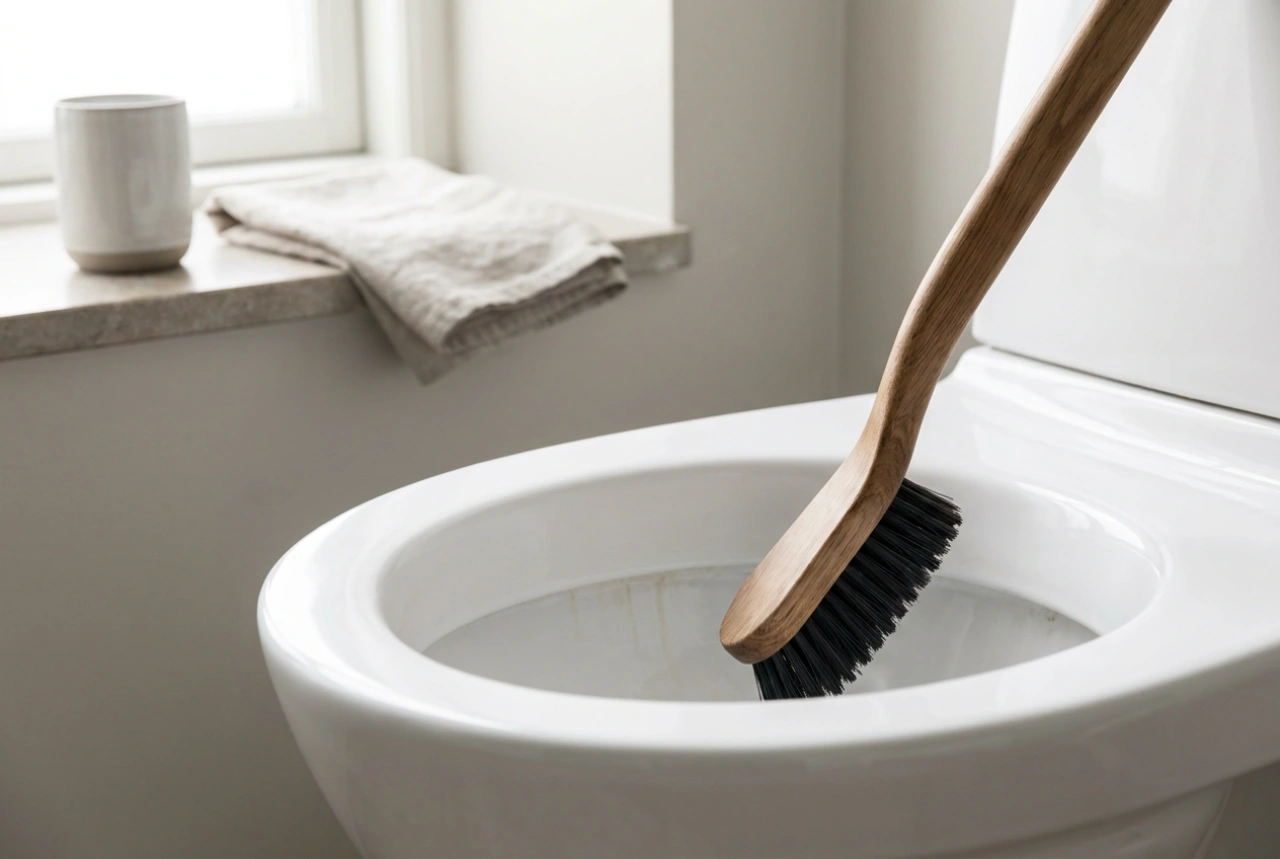 Sådan bruger du toiletbørsten effektivt mod kalkaflejringer