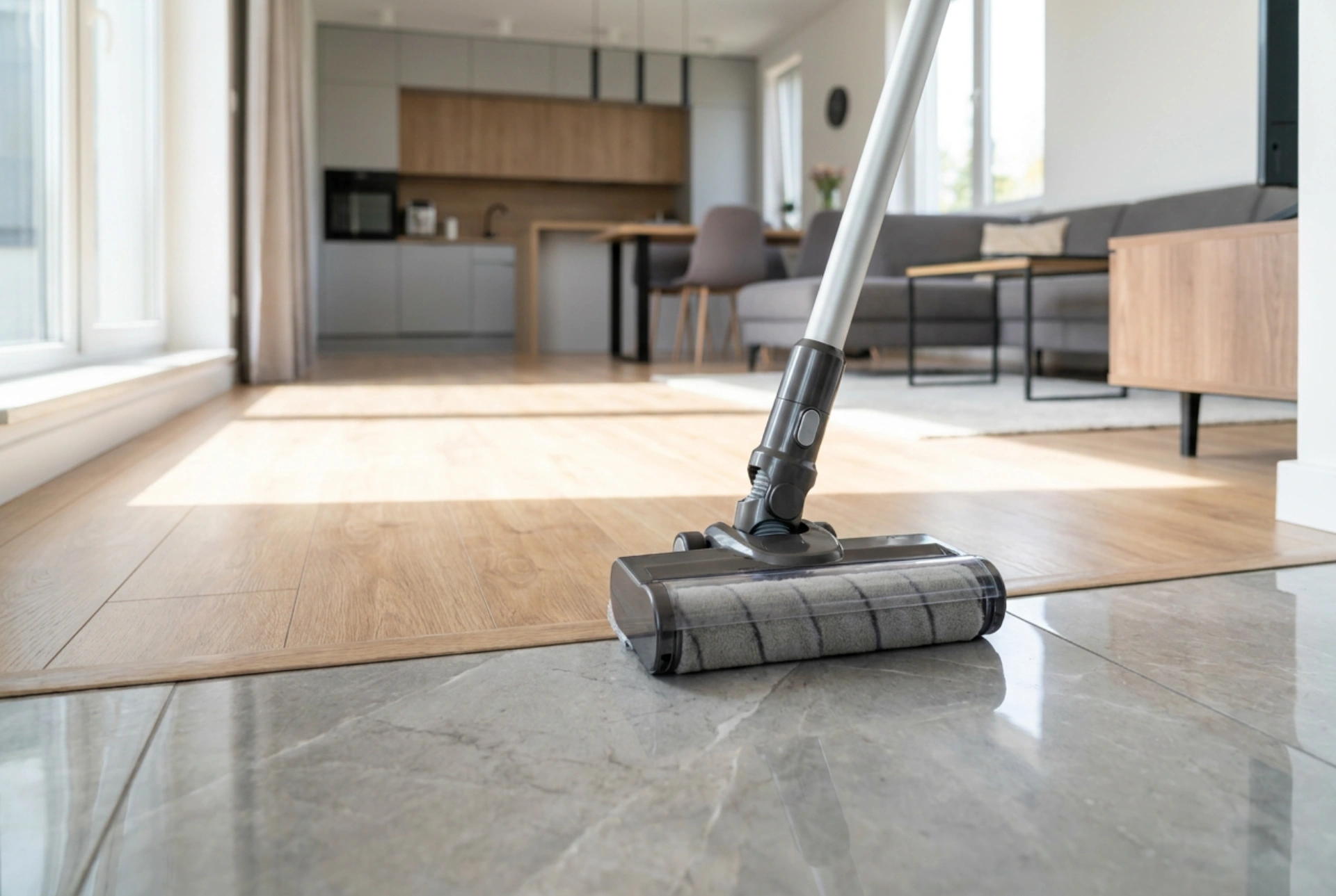 Sådan bruger du en støvsuger med moppefunktion på laminat og fliser