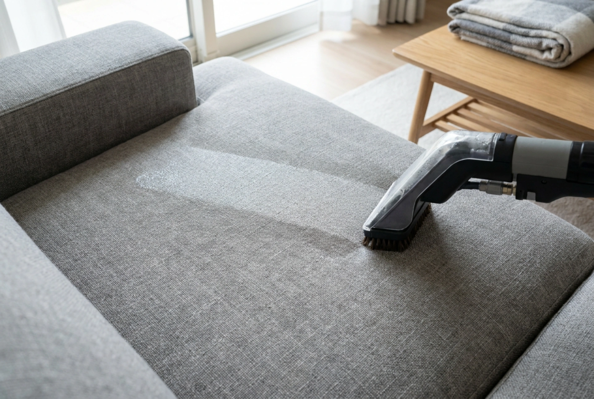 Sådan bruger du en tæpperenser sikkert på polstrede møbler