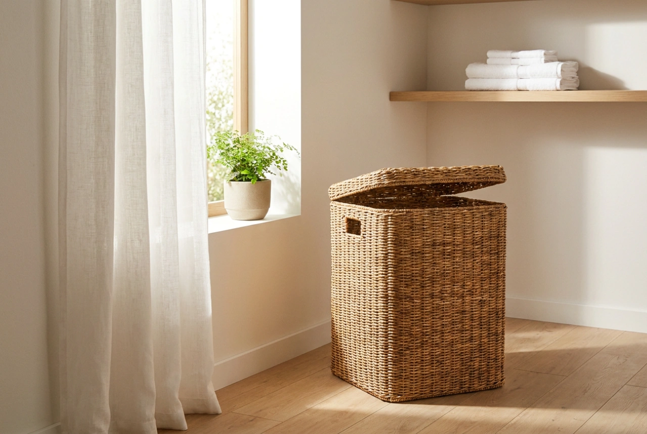 Rattankurv til vasketøj og optimal luftcirkulation til dit vasketøj