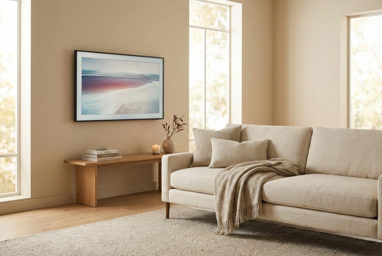 Sådan finder du den rette højde til dit tv i forhold til sofaen