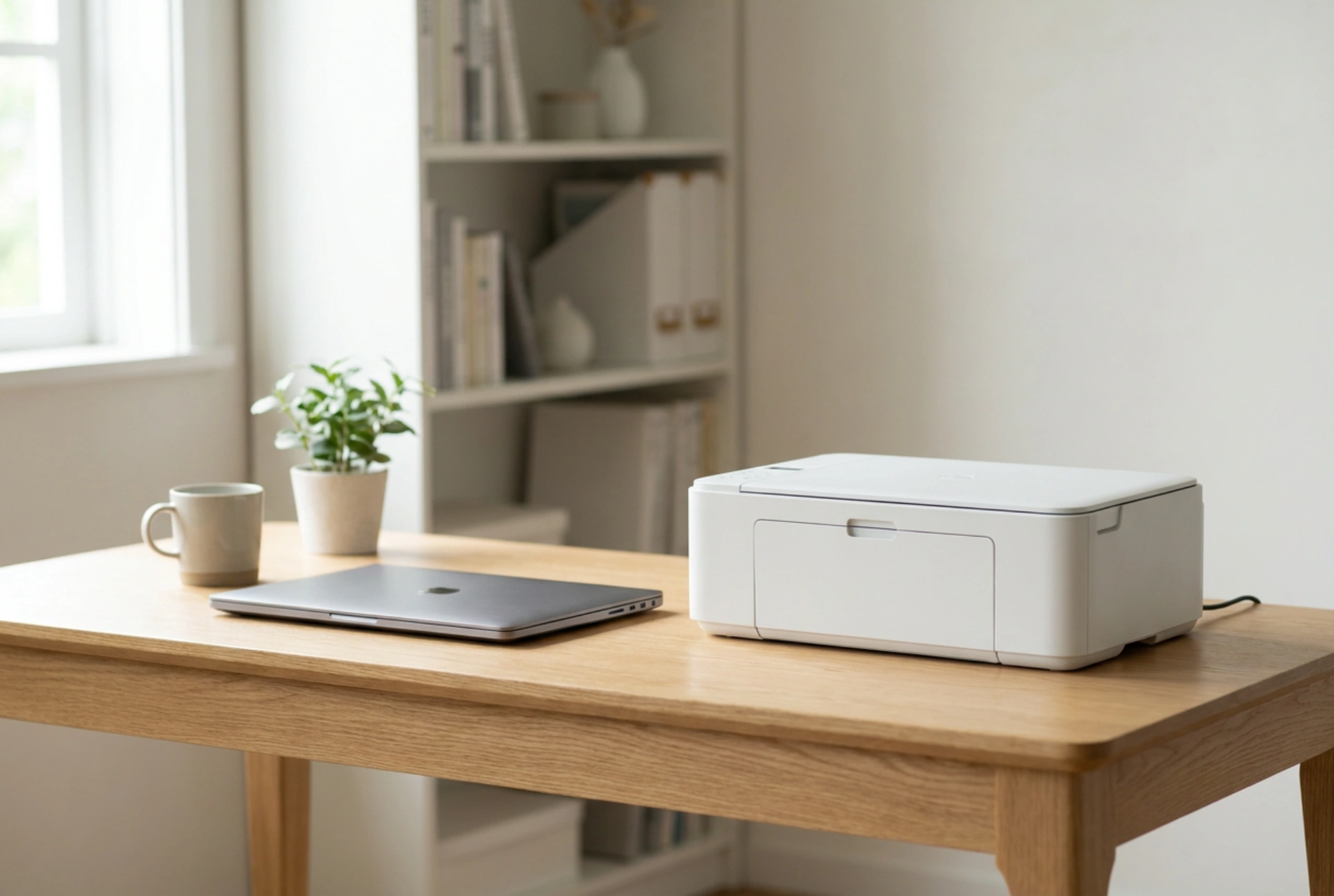 Sådan tilslutter du en lille laserprinter til din bærbare computer uden kabelkaos