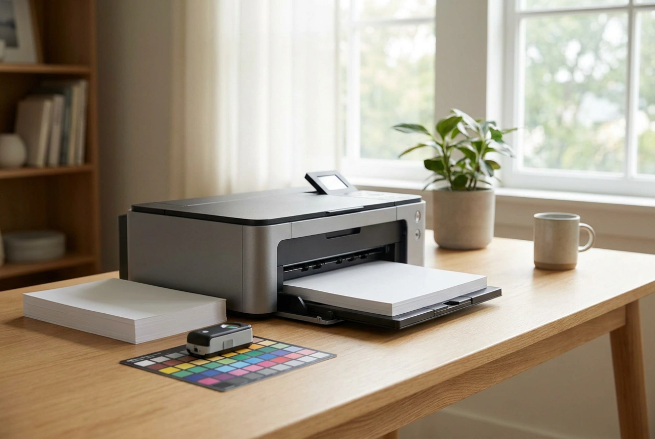 Professionel fotoprinter til hjemmet og principperne for farvestyring