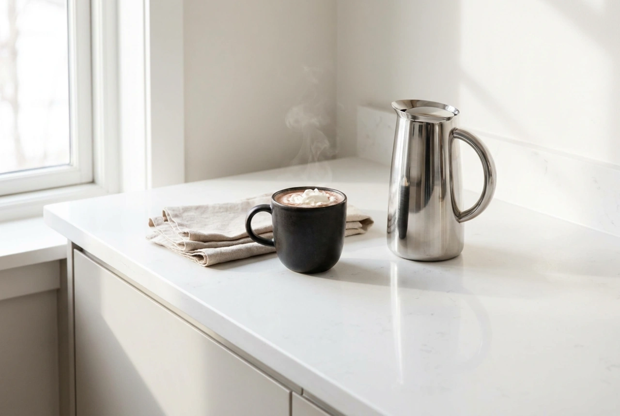 Rengøring af kaffemaskine efter kaffe med chokolade og mælk
