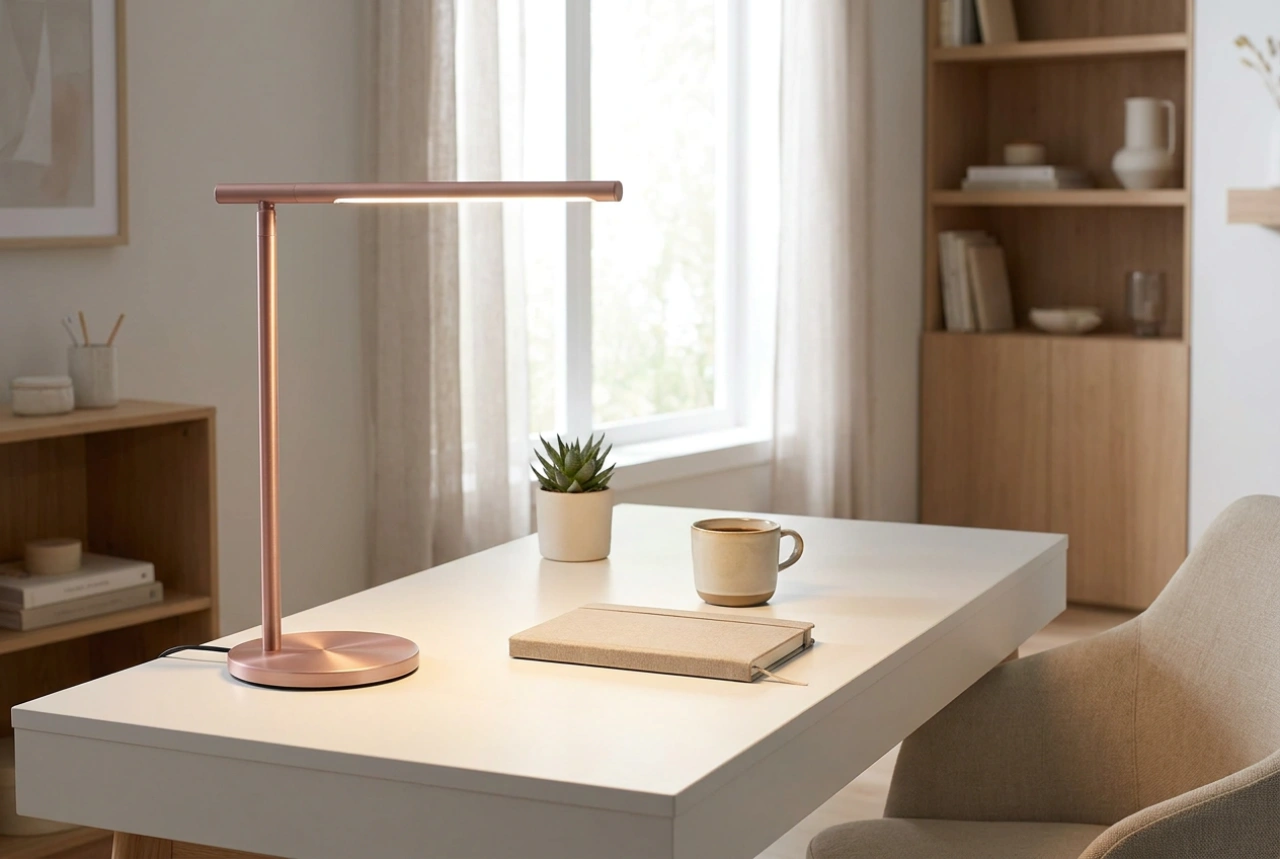 Sådan vælger du en lyserød skrivebordslampe med optimal belysning