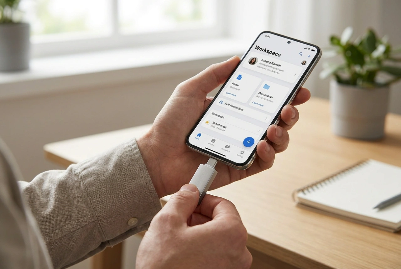 Sådan tilslutter du et USB-C-stik til din telefon og organiserer dine filer