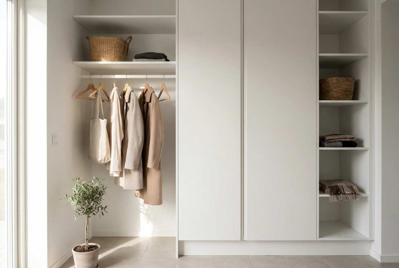 Hjørnegarderobe til entréen: Effektiv udnyttelse af den svære vinkel