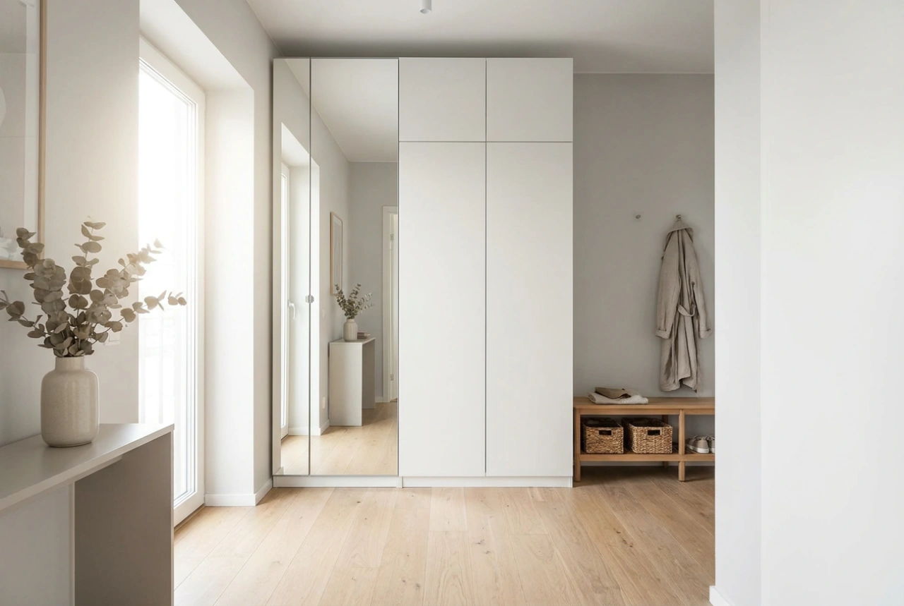 Entregarderobe med spejl: Sådan skaber du en lysere entré