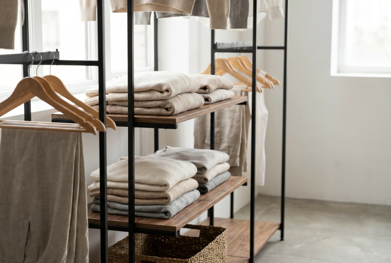 Sådan organiserer du en garderobe i rå loftstil uden at skabe en kold atmosfære