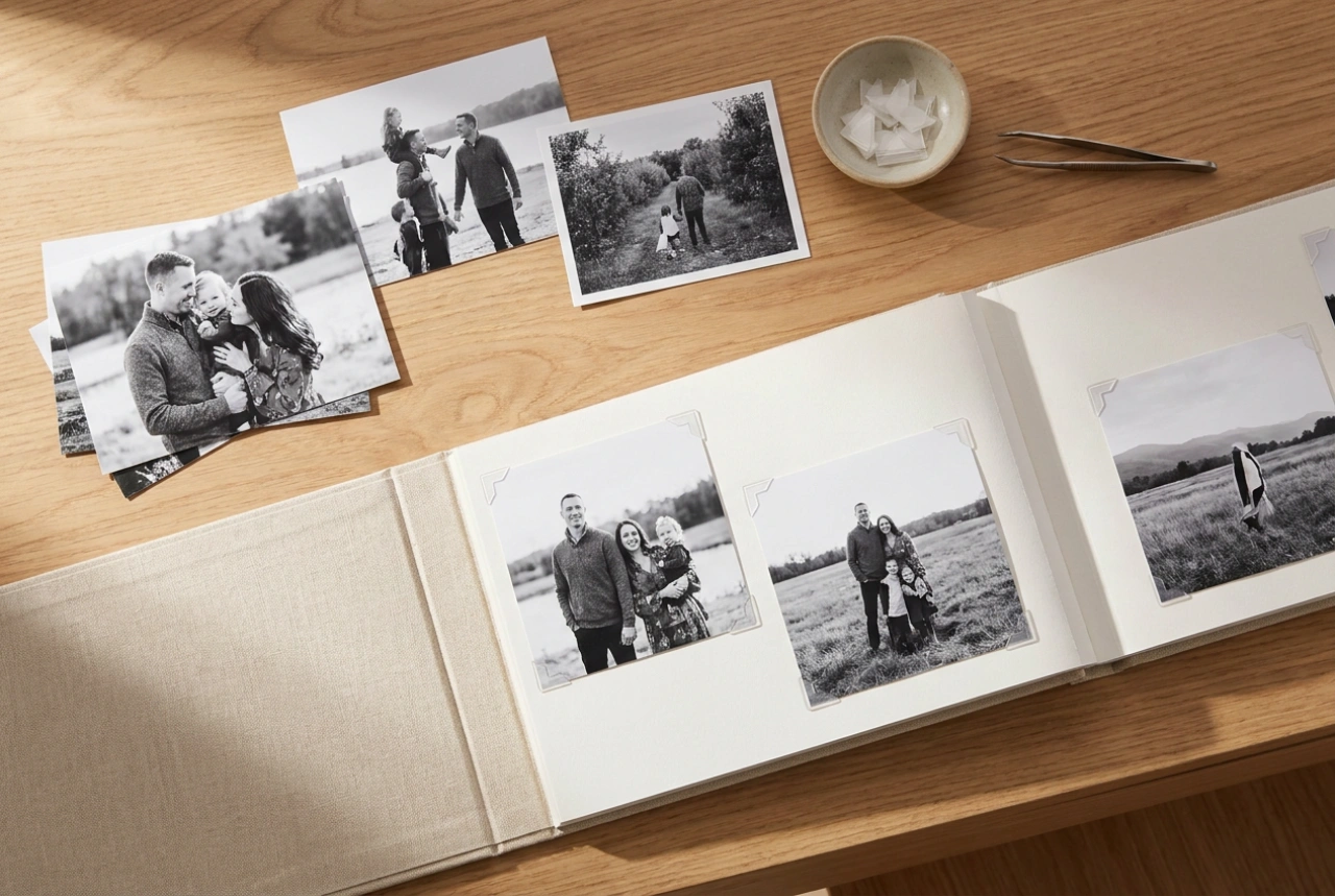 Sådan organiserer du dine feriebilleder kronologisk i et fysisk fotoalbum